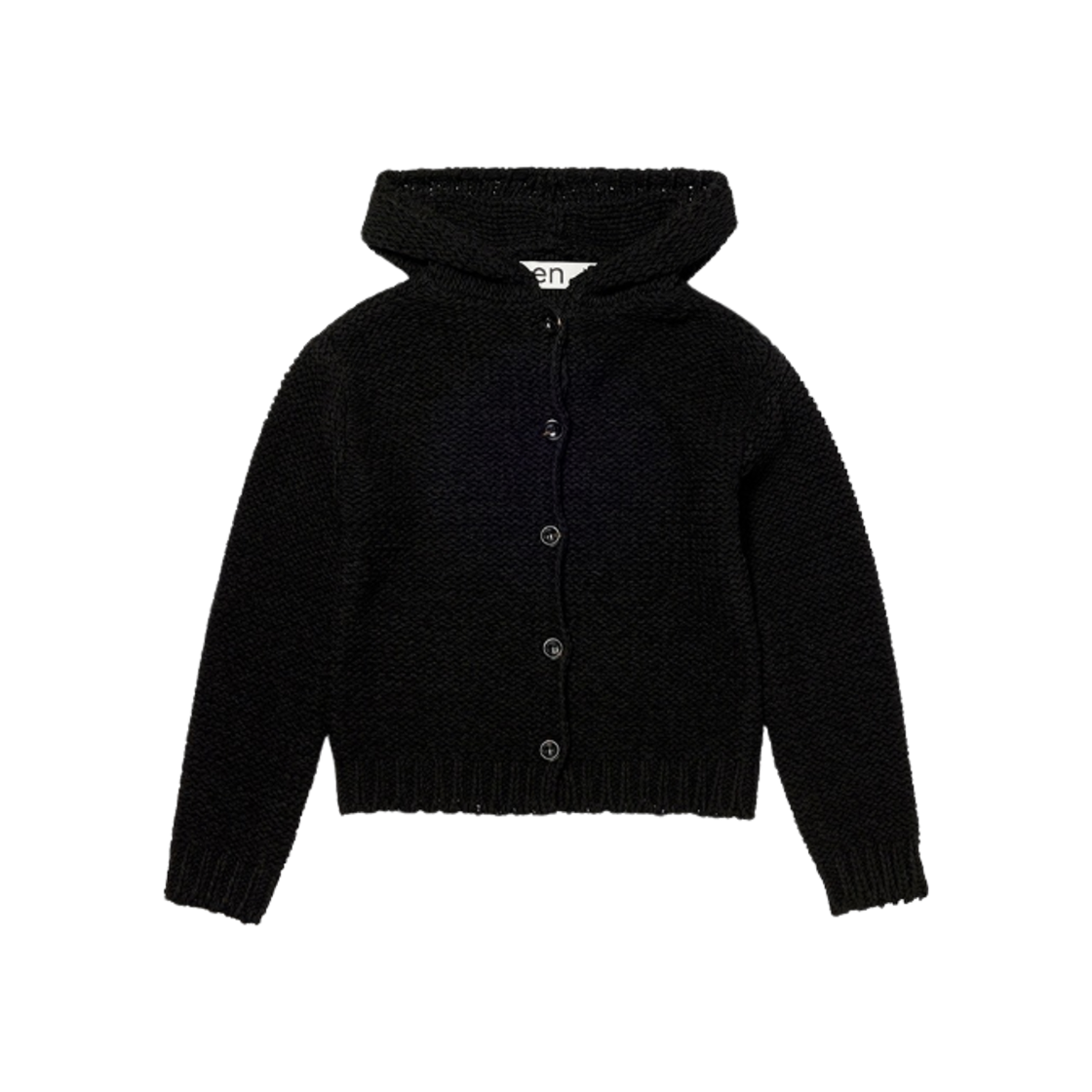 (W) 오픈 Yy 청키 가디건 블랙((W) Open Yy Chunky Cardigan Black)