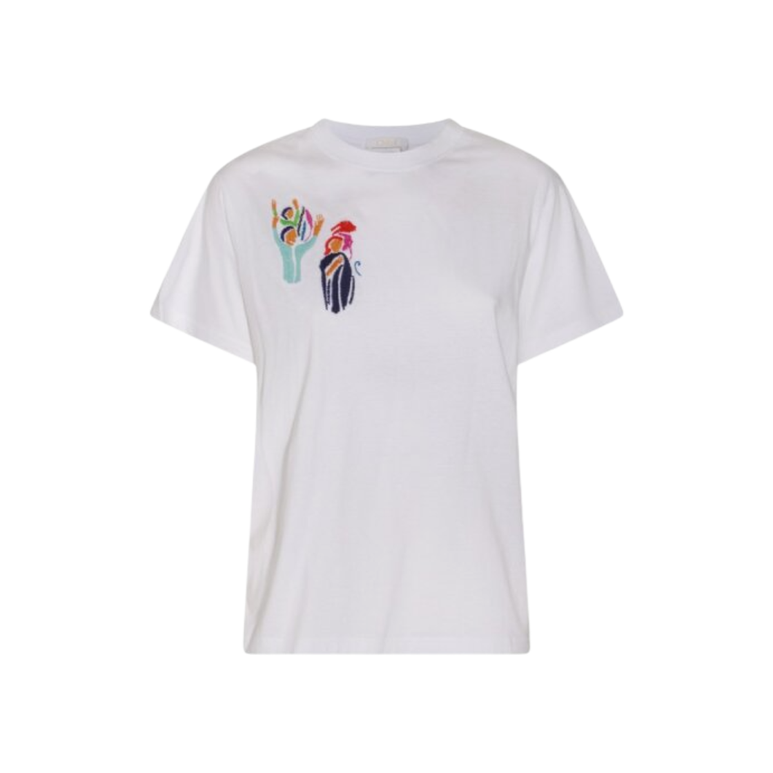 CHC23WJH01182101 (W) Chloe Cotton Print T-Shirt White