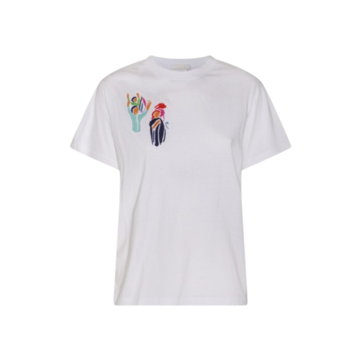 CHC23WJH01182101 (W) Chloe Cotton Print T-Shirt White