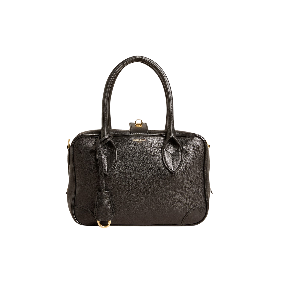 GWA00470-A000602-90100 Golden Goose Gold Detail Sheepskin Leather Vita Bag Black