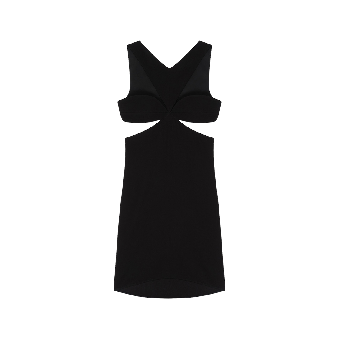 (W) 지방시 컷 아웃 크레이프 사틴 라인스톤 디테일 드레스 블랙((W) Givench Cut Out Dress in Crepe Satin with Rhinestone Detail Black)