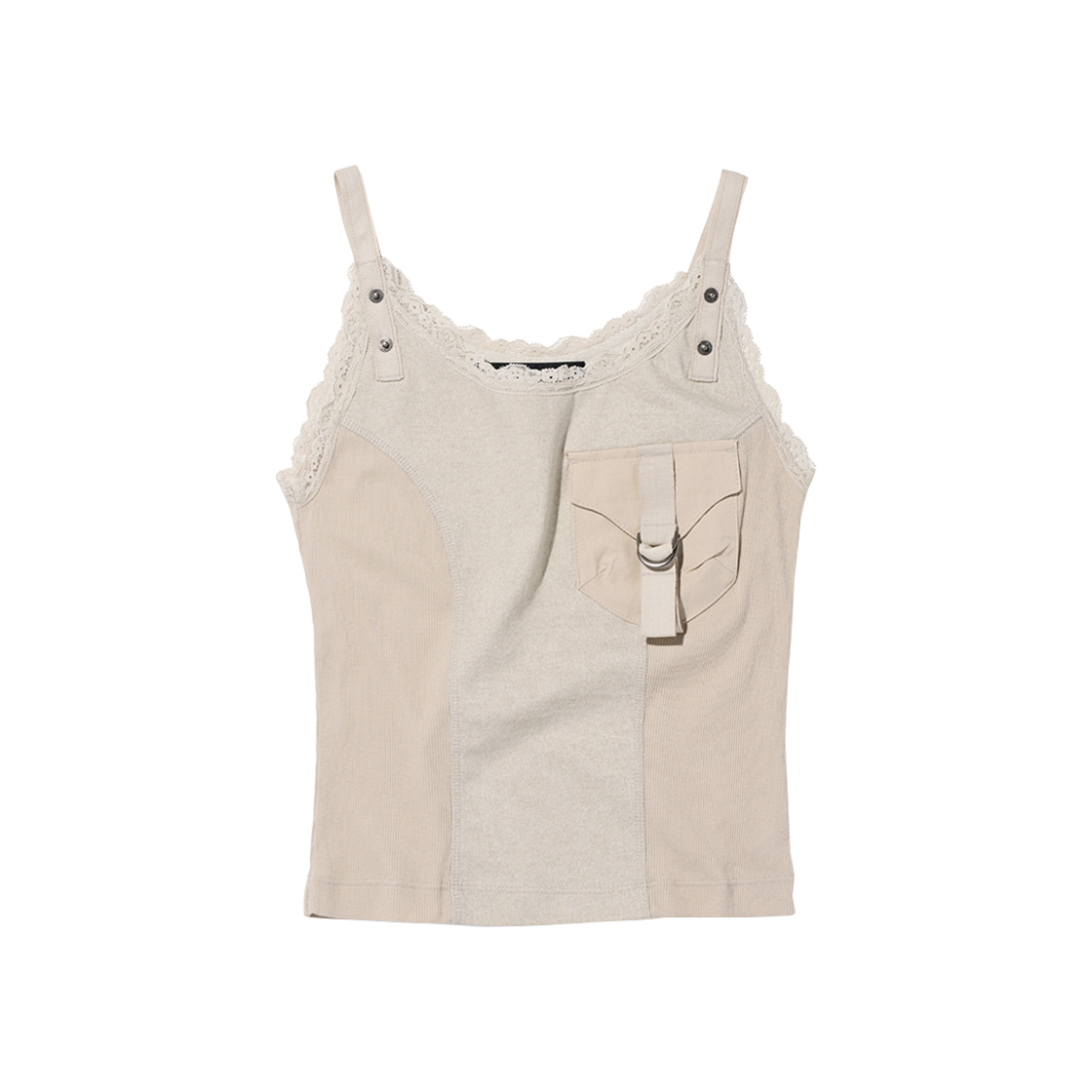 (W) 미스치프 레이스 스트랩 슬리브리스 베이지((W) Mischief Lace Strap Sleeveless Beige)