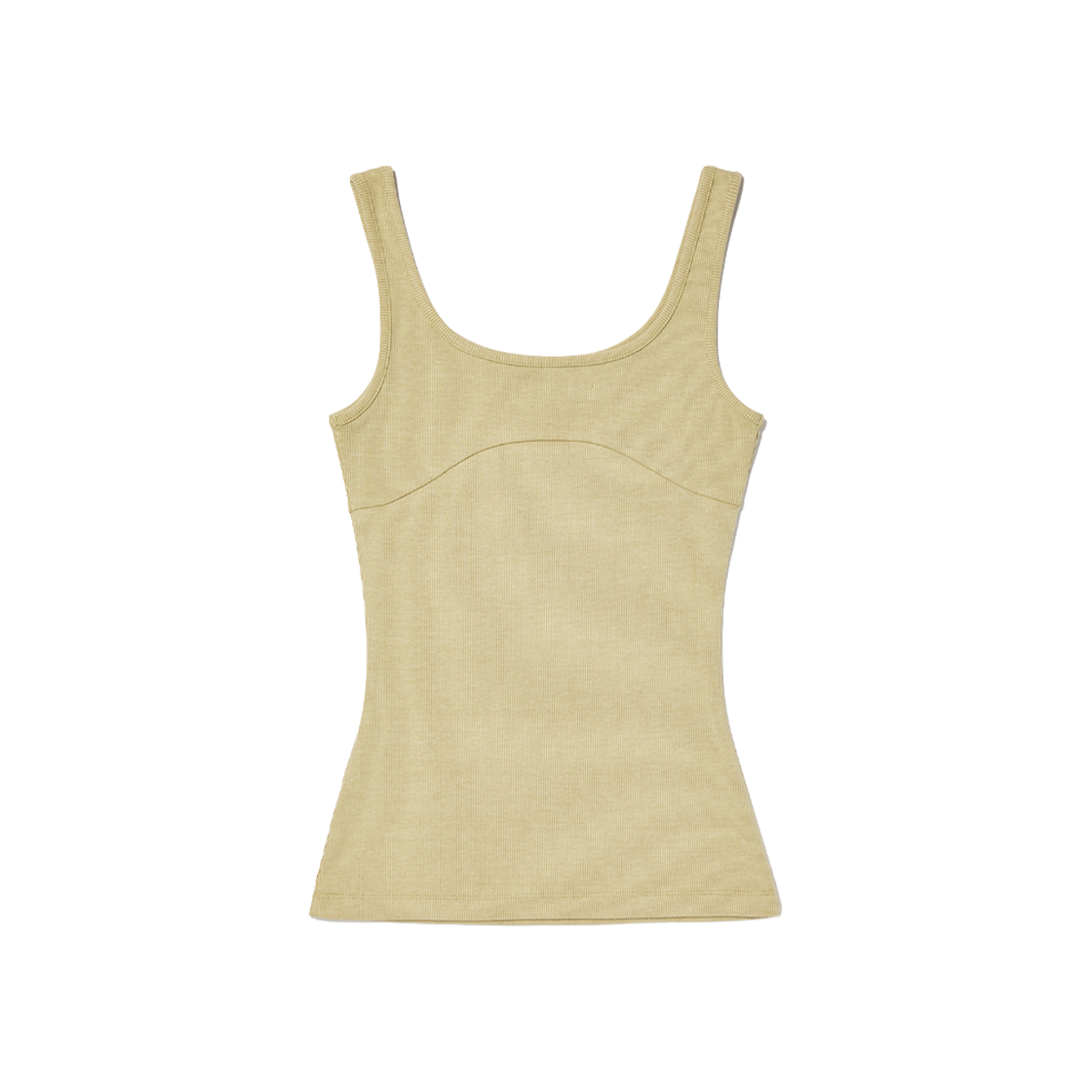 (W) 오픈 Yy 립드 탱크 베이지((W) Open Yy Ribbed Tank Beige)