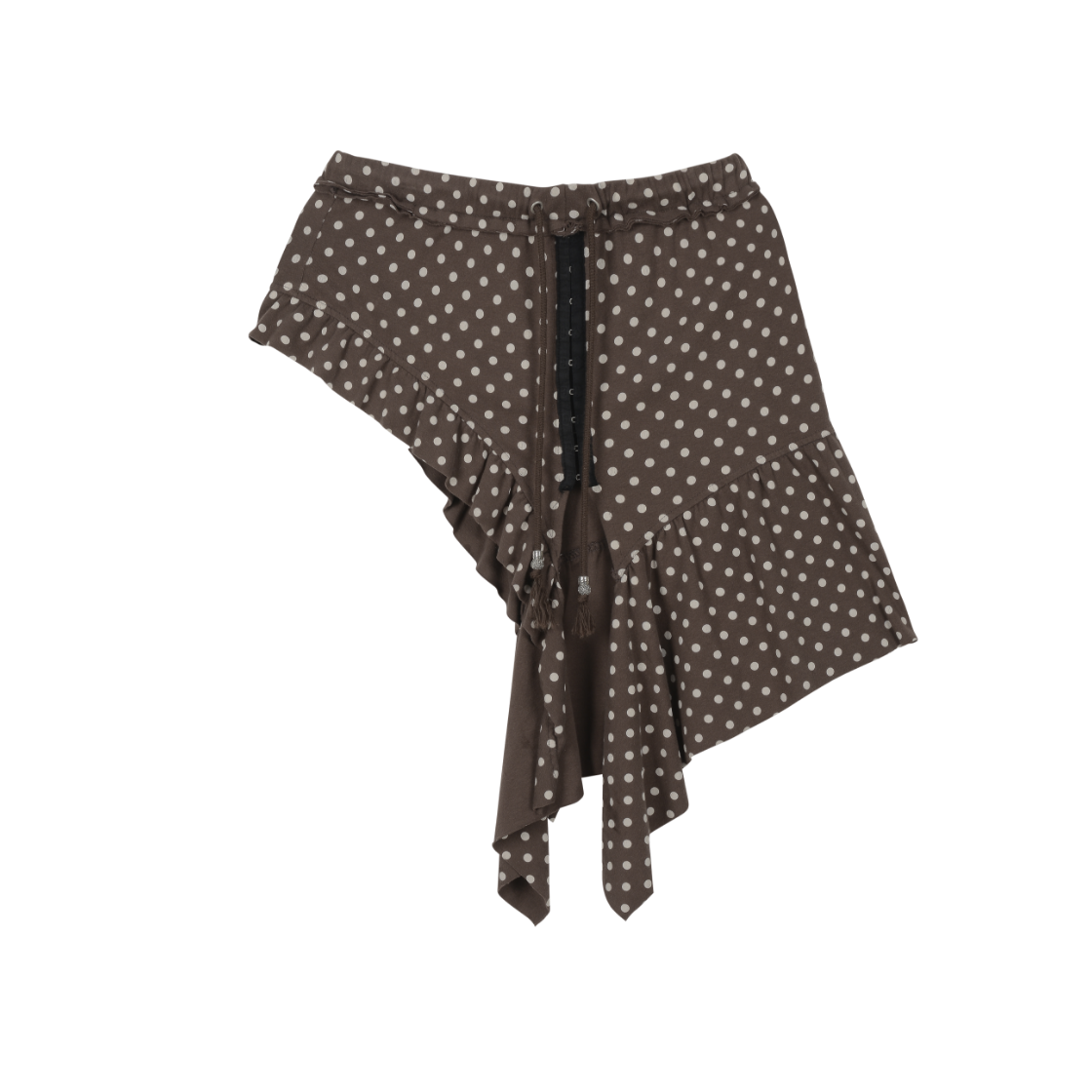 VAK252SK002 Vacant Archive Romy Dots Layered Skirt Brown