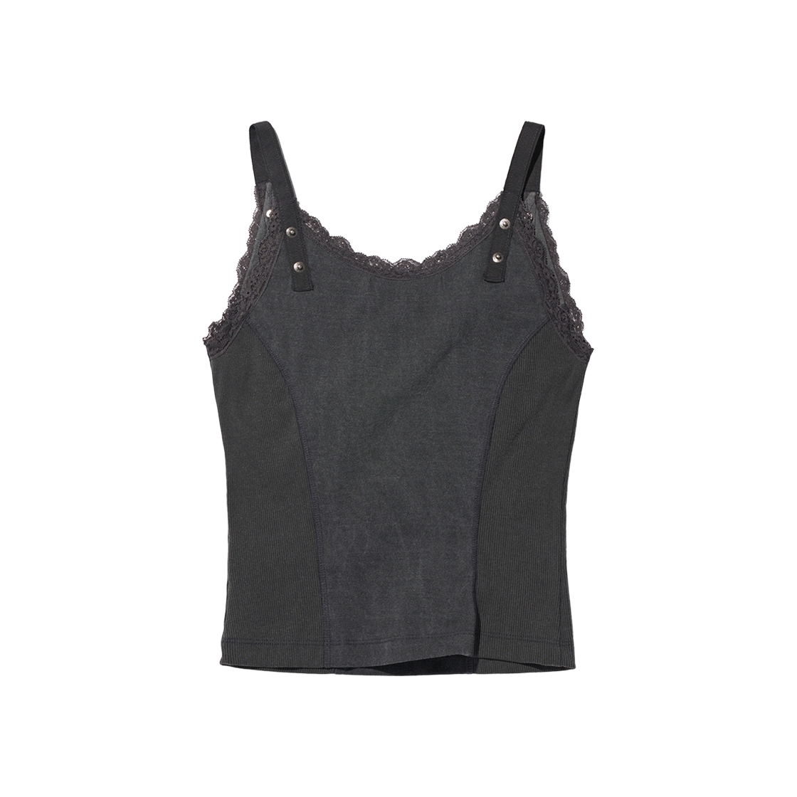 (W) 미스치프 레이스 스트랩 슬리브리스 차콜((W) Mischief Lace Strap Sleeveless Charcoal) - 2