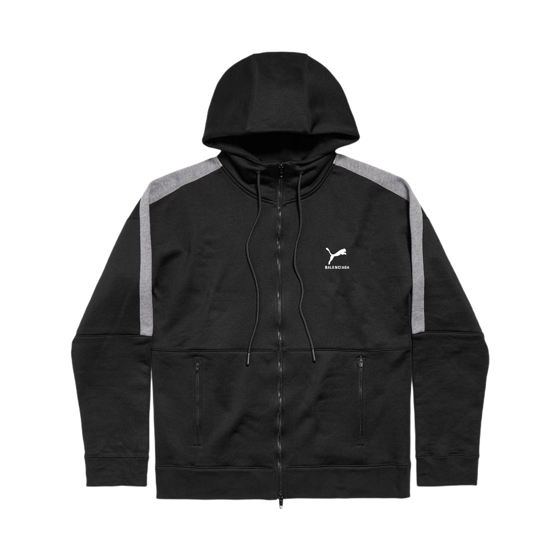 846912TTVB41065 Balenciaga x Puma Hooded Tracksuit Jacket Black Dark Heather Grey