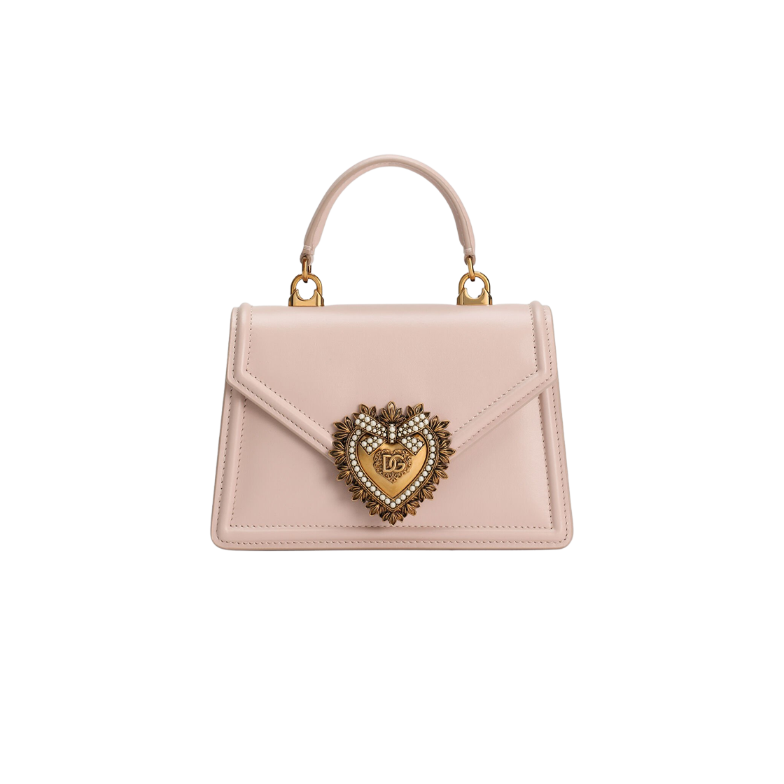 BB6711AV89380412 Dolce & Gabbana Small Smooth Calfskin Devotion Bag Pale Pink