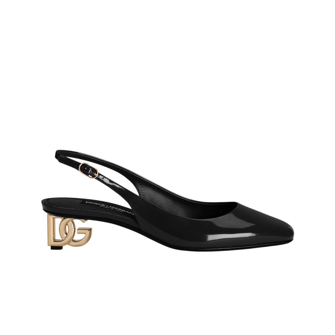 CG0913A103780999 (W) Dolce & Gabbana Patent Leather Slingbacks Black