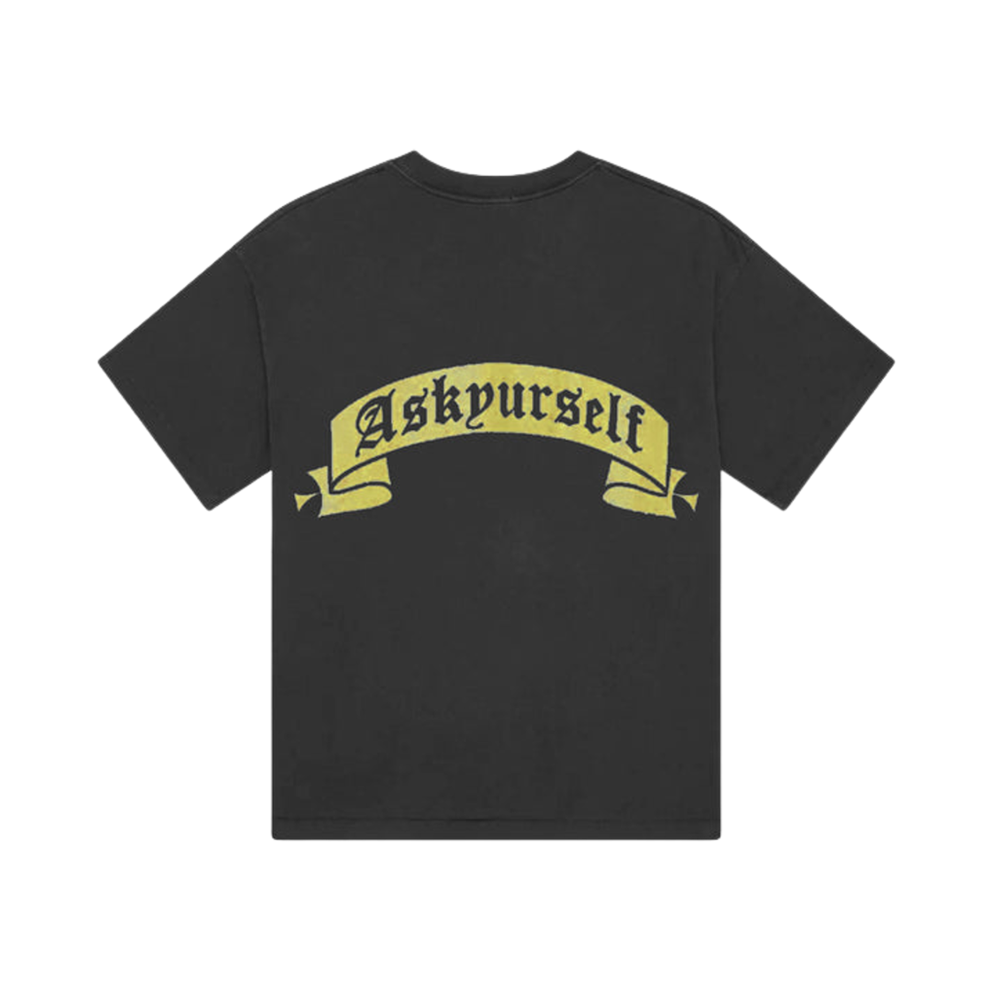 애스크유어셀프 옐로우 밴드 티셔츠 빈티지 블랙(Askyurself Yellow Banned T-Shirt Vintage Black) - 2