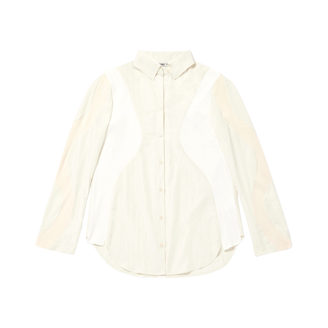 - (W) Open Yy Curved Paneled Shirt Cream