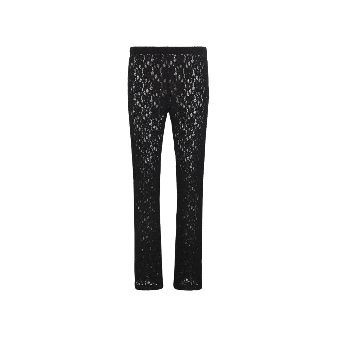 (W) 끌로에 플로럴 레이스 부츠컷 팬츠 블랙((W) Chloe Floral Lace Bootcut Pants Black)