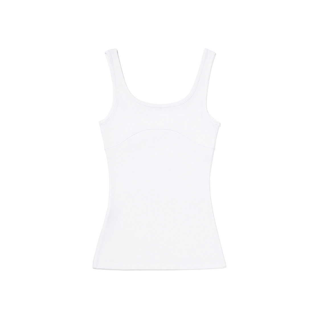 - (W) Open Yy Ribbed Tank White