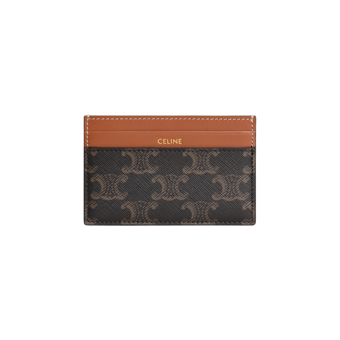 셀린느 트리옹프 캔버스 카프스킨 미디움 카드 홀더 탄(Celine Medium Card Holder in Triomphe Canvas and Calfskin Tan)