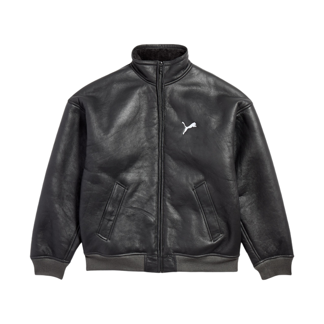 850021TTS071140 Balenciaga x Puma Leather Jacket Anthracite