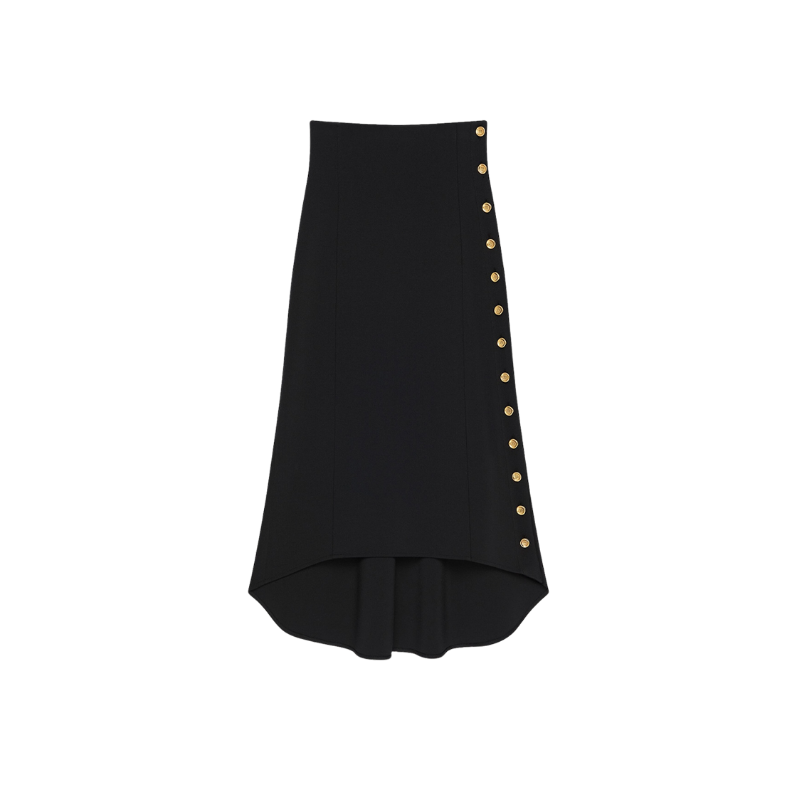 (W) 지방시 푼토 밀라노 버튼 스커트 블랙((W) Givench Skirt in Punto Milano with Buttons Black)