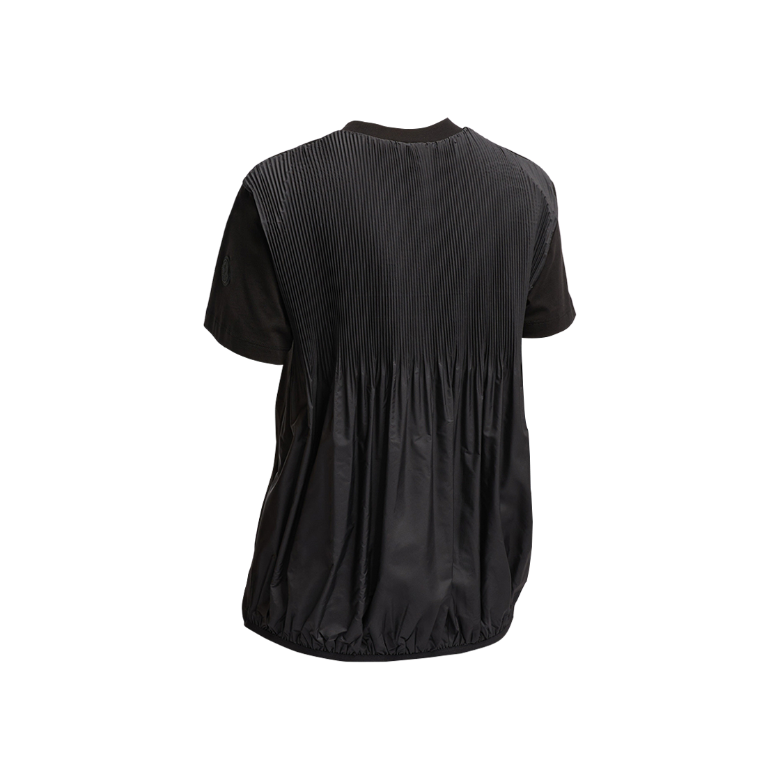 (W) 몽클레르 백 플리티드 코튼 티셔츠 블랙 - 24FW((W) Moncler Back Pleated Cotton T-Shirt Back - 24FW) - 2