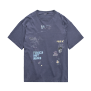 Polyteru 1011 Doodle 1/2 Tee Washed Navy
