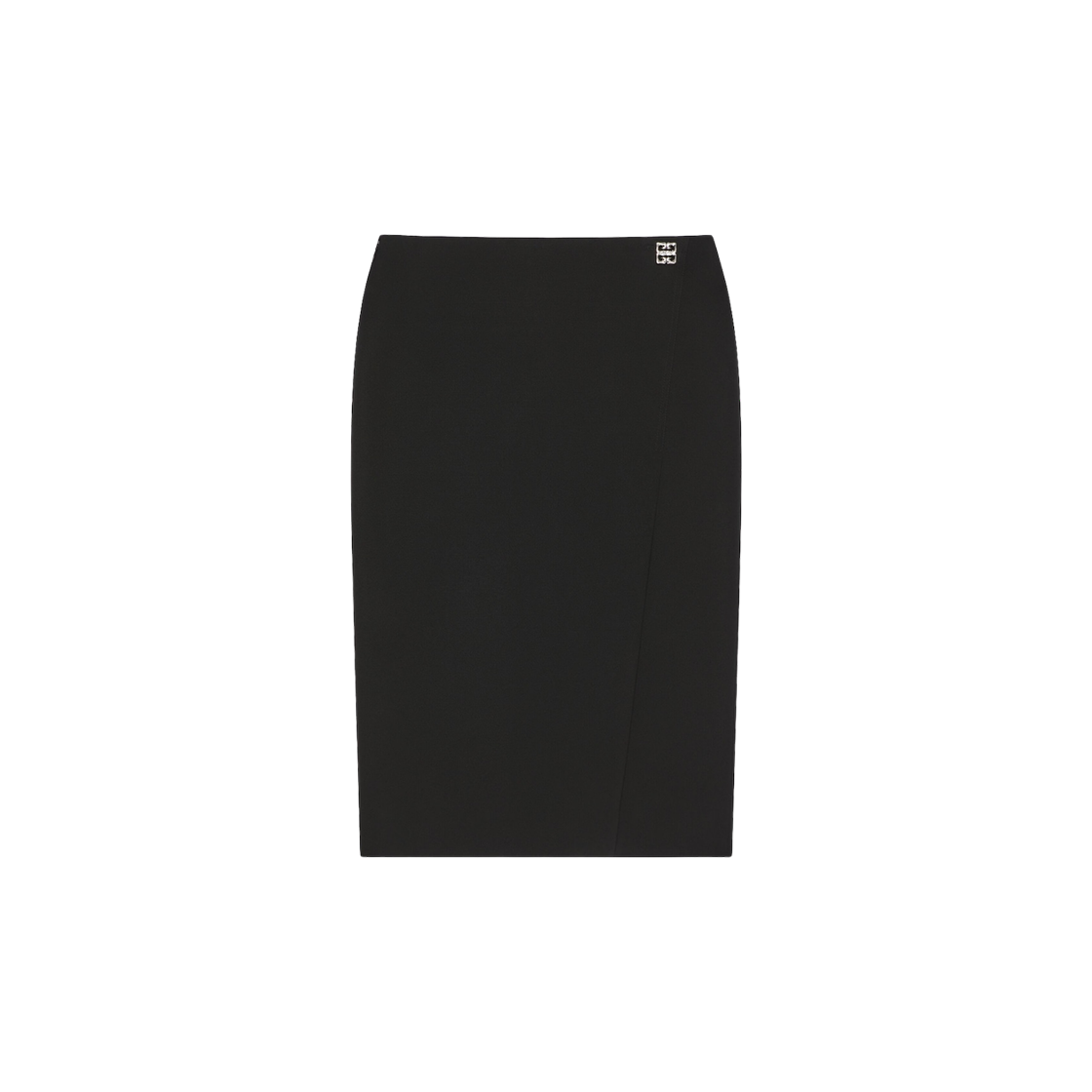 (W) 지방시 4G 리퀴드 디테일 울 스커트 블랙((W) Givench Skirt in Wool with 4G Liquid Detail Black)