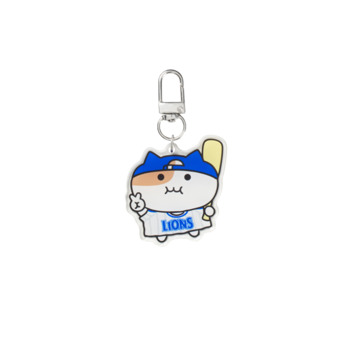 삼성 라이온즈 x 쫀냐미 아크릴 키링 화이트 블루(Samsung Lions x Zzonnyami Acrylic Keyring White Blue)