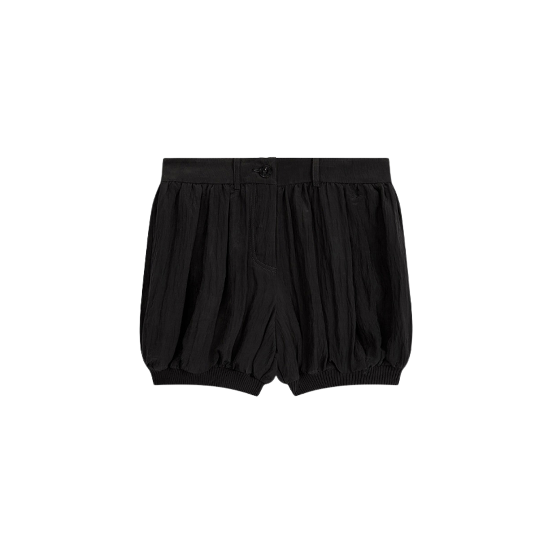 (W) 오픈 Yy 크링클 개더드 쇼츠 차콜((W) Open Yy Crinkled Gathered Shorts Charcoal)