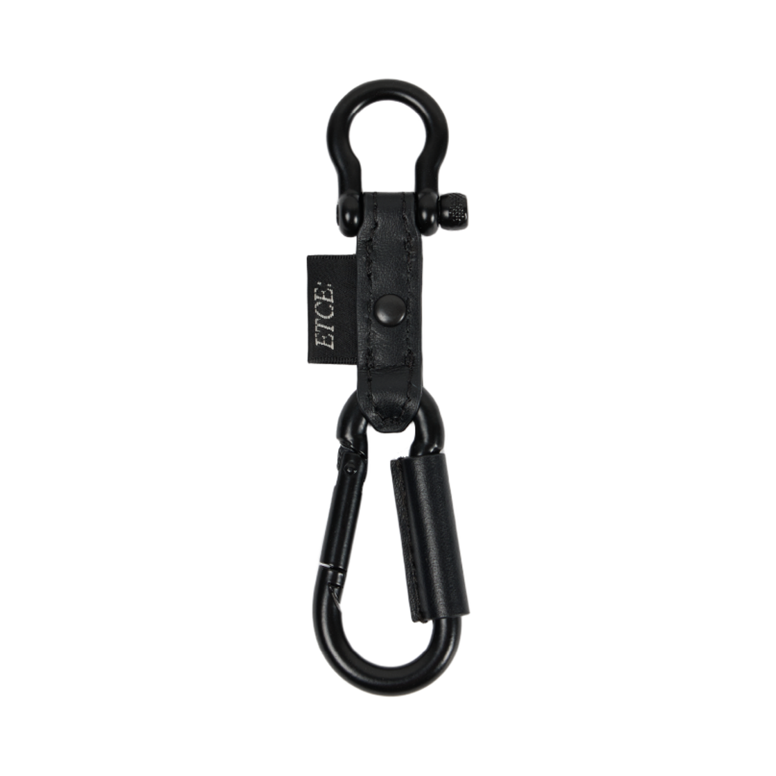 ET2502TC02BK ETCE Leather Carabiner Keyring Black - #2