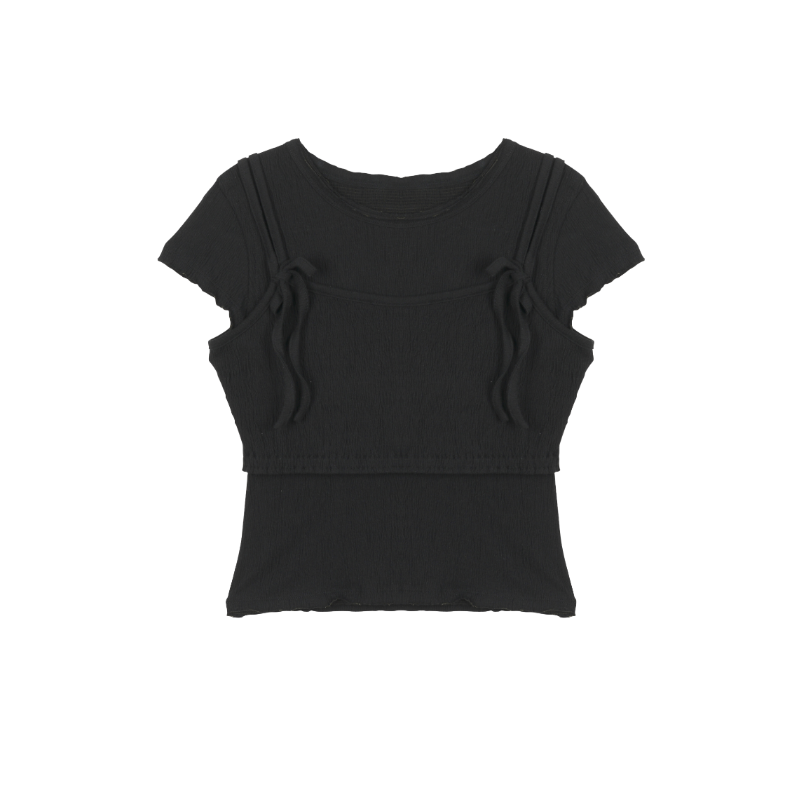 VWK252SS005 Vacant Archive Jayna Crumple T-Shirt Black