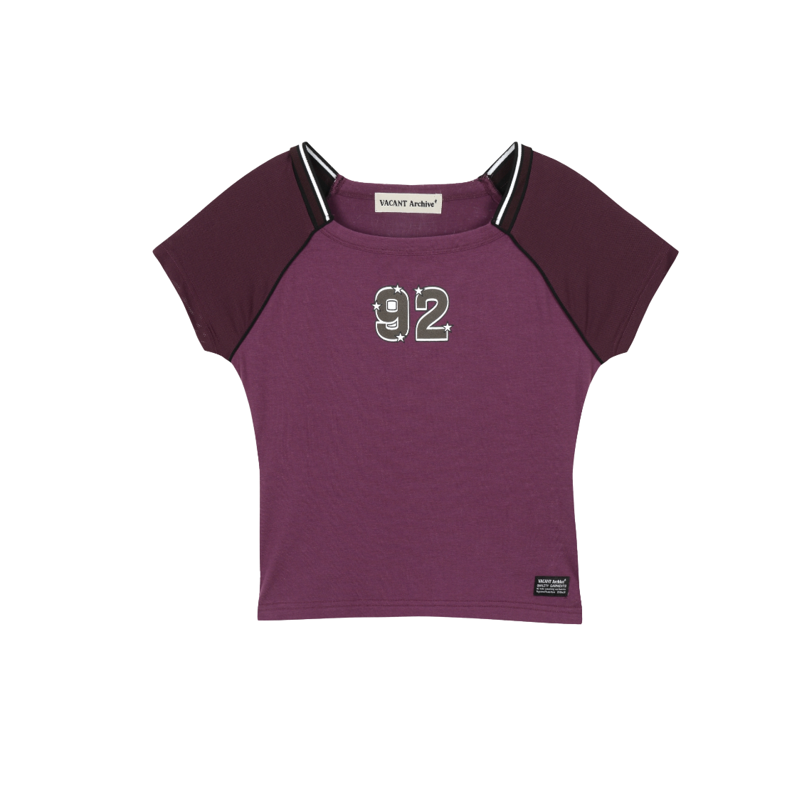VAK252SS002 Vacant Archive Becky Football T-Shirts Burgundy
