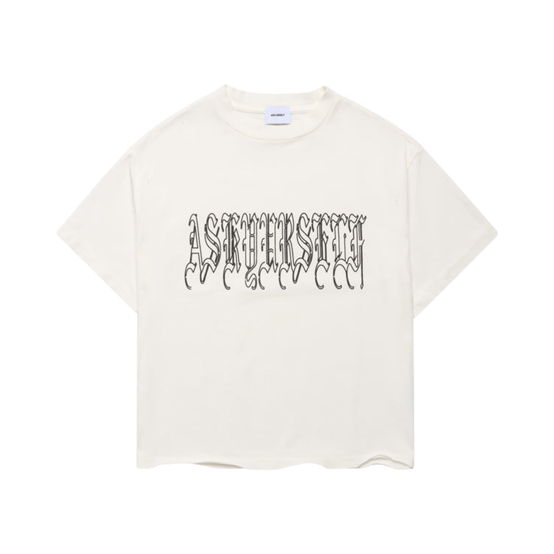 V17010103-037-P05 Askyurself Goth Logo T-Shirt Vintage White