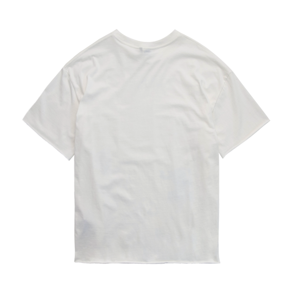 폴리테루 1011 레터링 뮤즈 1/2 티 로우 컷 유즈드 화이트(Polyteru 1011 Lettering Muse 1/2 Tee Raw Cut Used White) - 2