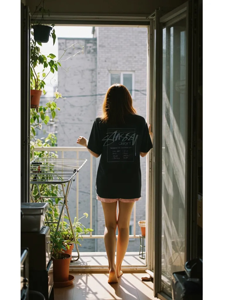 Stussy Modern Age Pigment Dyed T-Shirt Black 착용 스타일