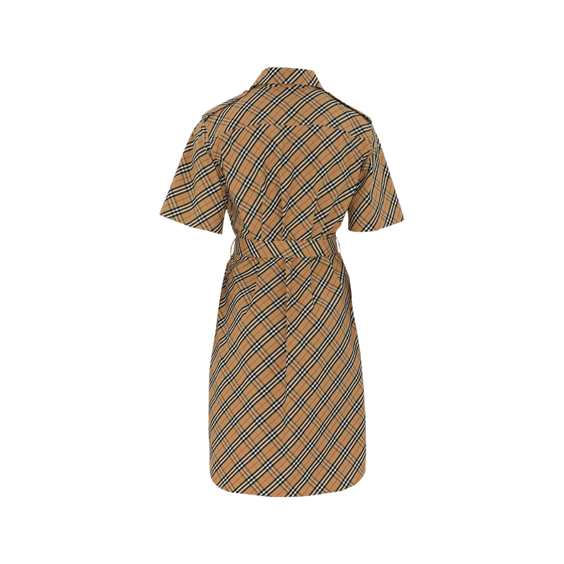 (W) 버버리 체크 코튼 셔츠 드레스 샌드((W) Burberry Check Cotton Shirt Dress Sand) - 2