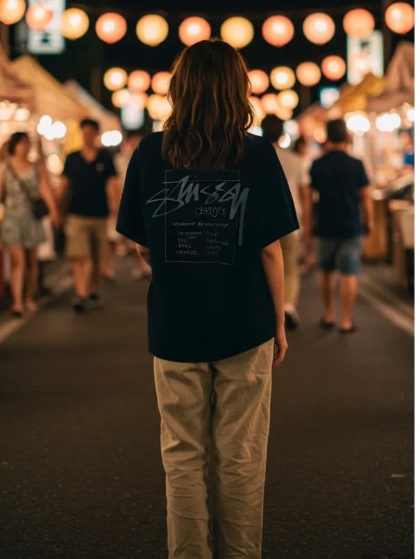 Stussy Modern Age Pigment Dyed T-Shirt Black 착용 스타일