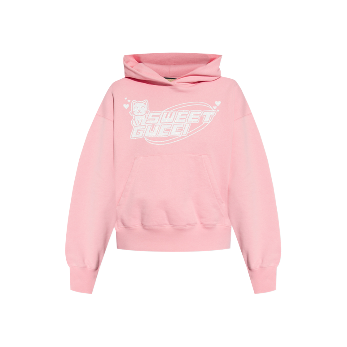 (W) 구찌 로고 프린티드 후드 핑크((W) Gucci Logo Printed Hoodie Pink) - 1