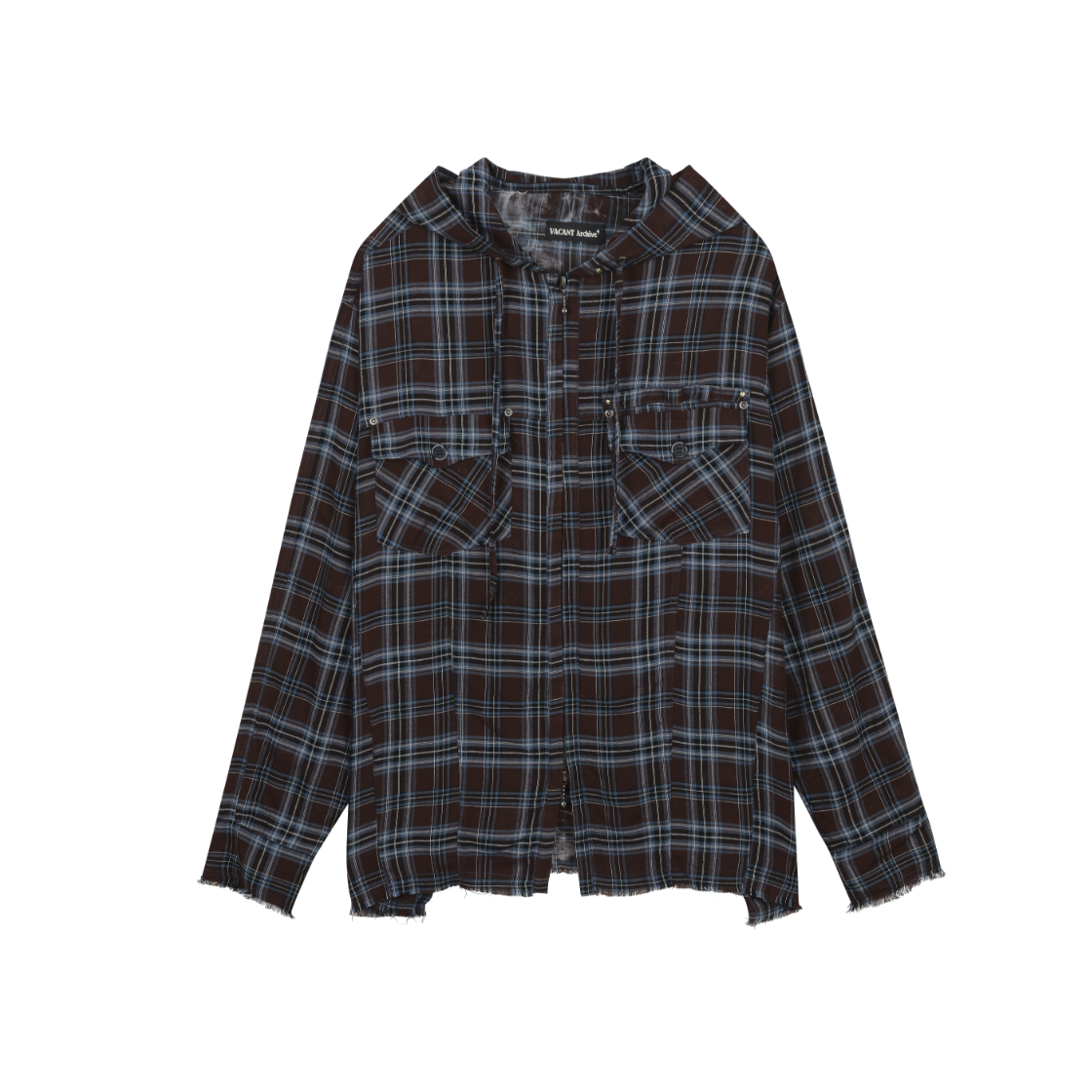 VAK252SH001 Vacant Archive Hitch Stud Hood Shirt Brown