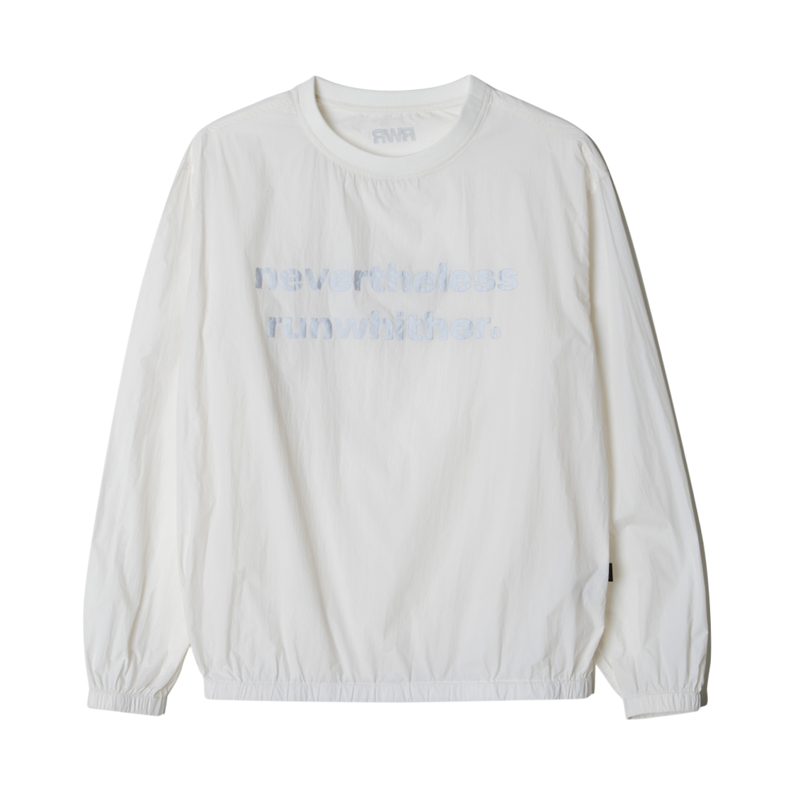 [KREAM 단독] 런위더 윈드브레이커 맨투맨 화이트([KREAM 단독] runwhither Windbreaker MTM White)