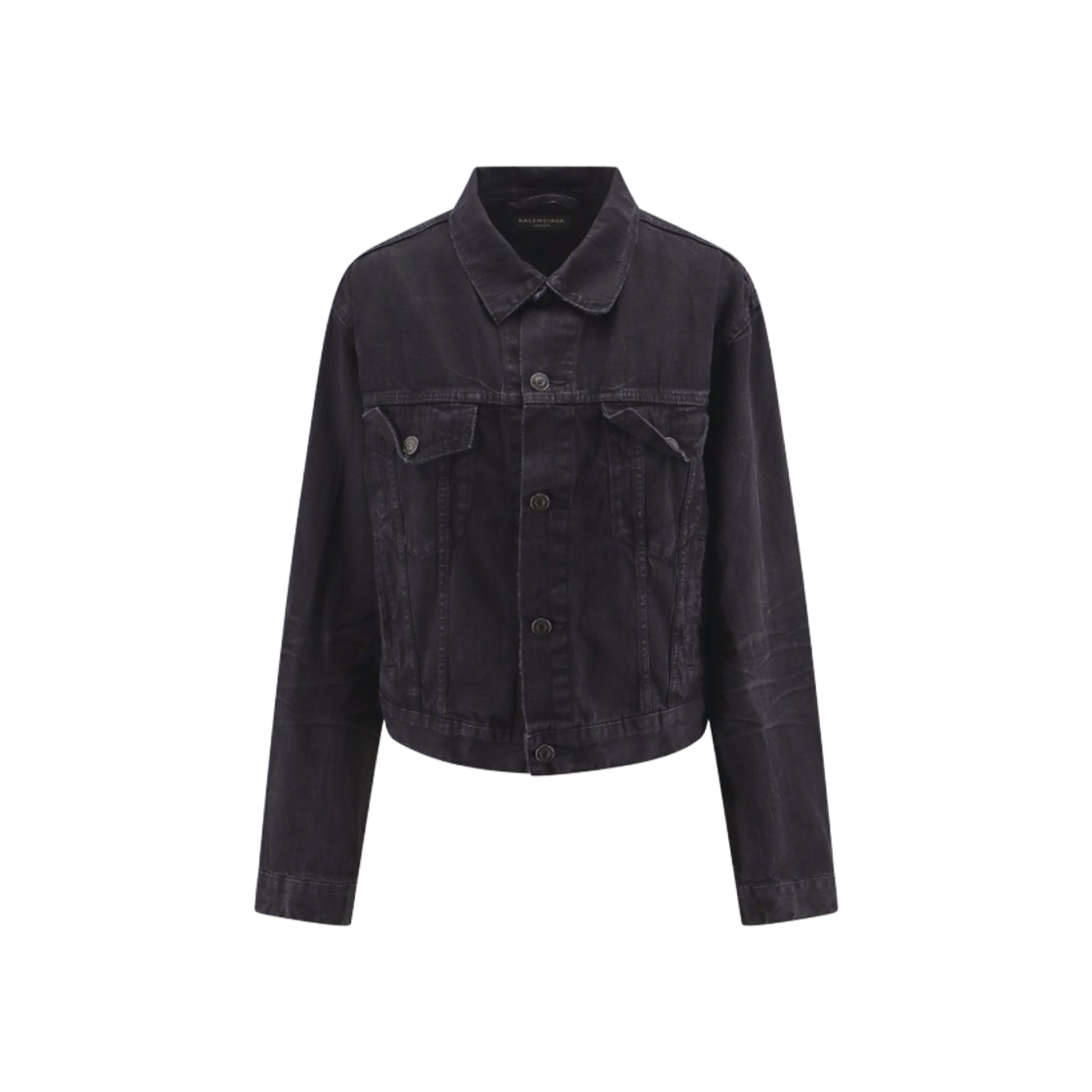 (W) 발렌시아가 백로고 코튼 데님 자켓 블랙((W) Balenciaga Back Logo Cotton Denim Jacket Black) - 2