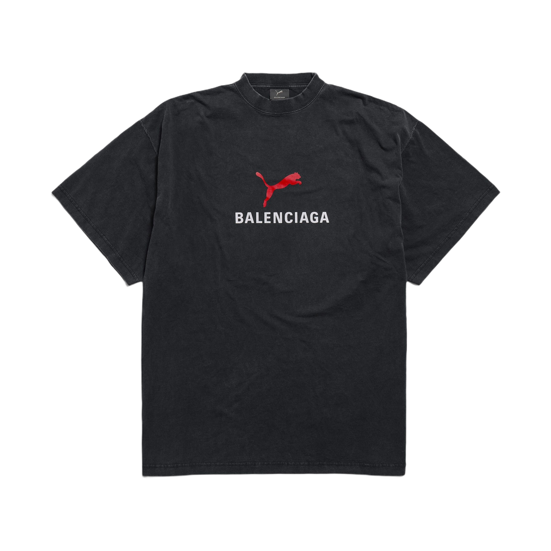 발렌시아가 x 푸마 오버사이즈 티셔츠 블랙 페이디드(Balenciaga x Puma Oversized T-Shirt Black Faded) - 1