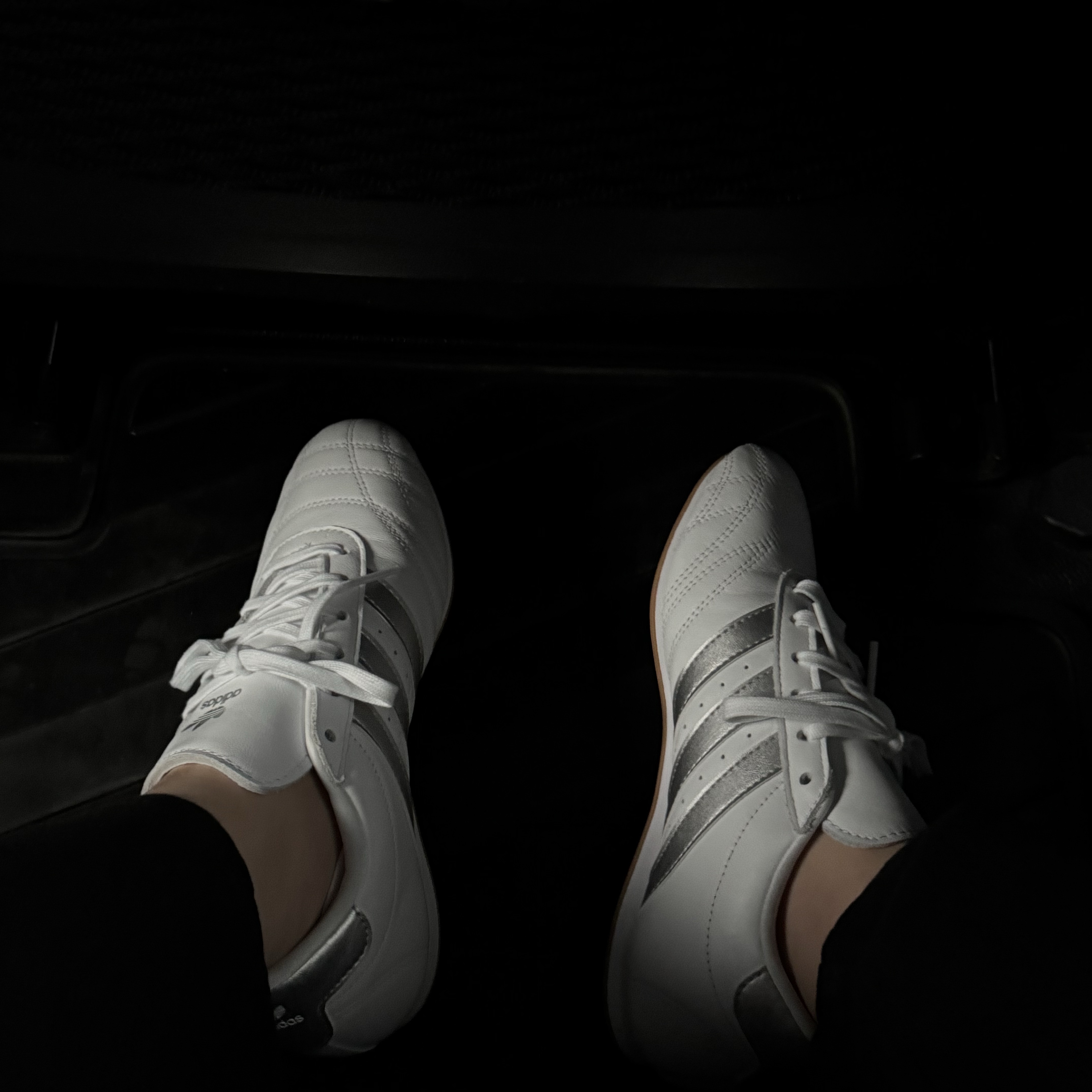 (W) Adidas Taekwondo Lace Cloud White Silver Metallic 착용 스타일
