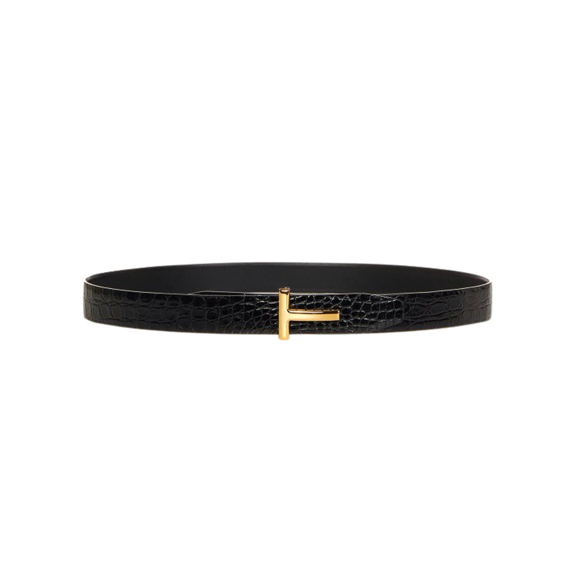TB224-ECY001G-1N001 Tom Ford Crocodile T Icon Belt Black