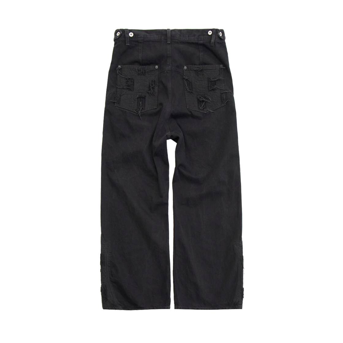 폴리테루 1011 웨스턴 보로 팬츠 블랙 데님(Polyteru 1011 Western Boro Pants Black Denim) - 2