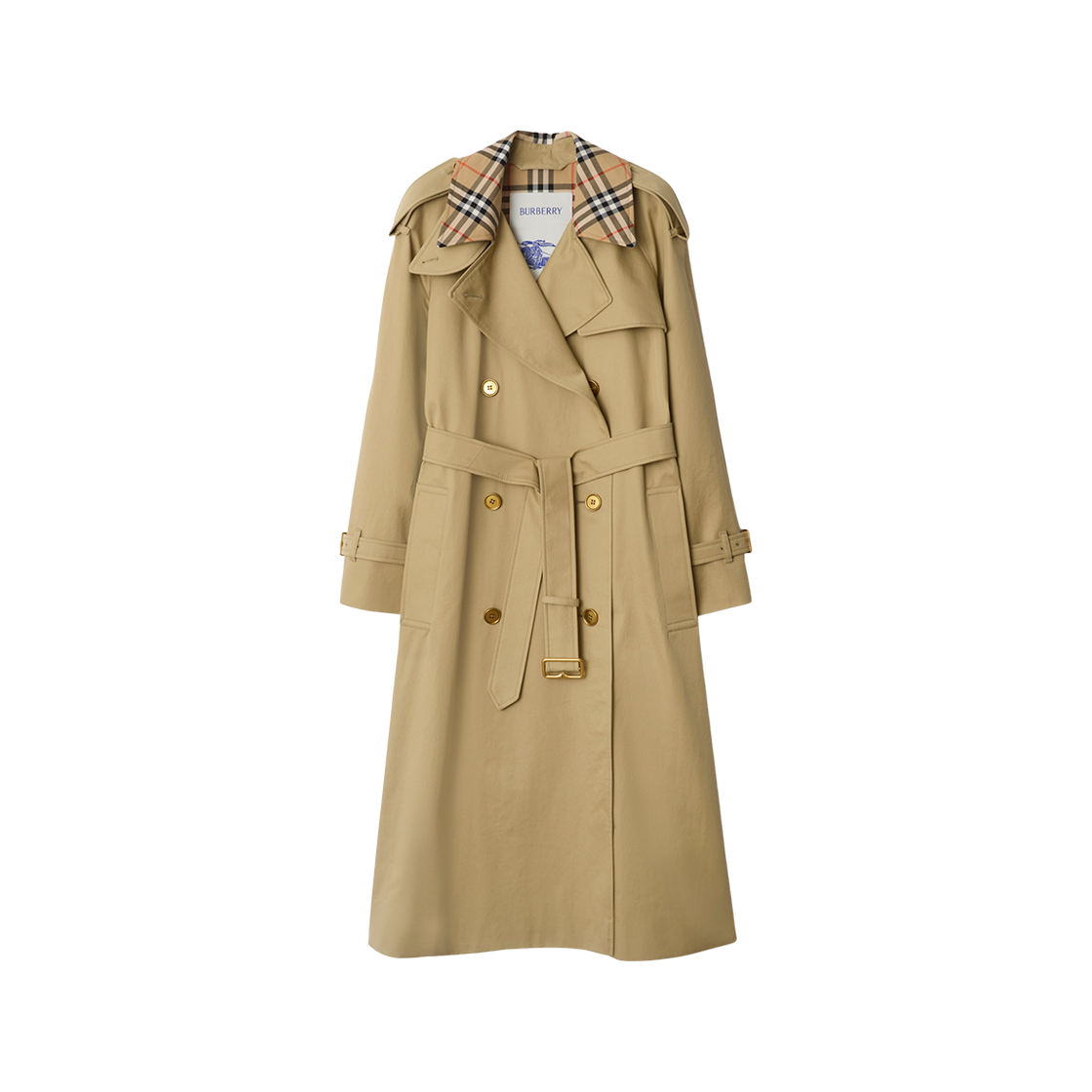 (W) 버버리 롱 체크 칼라 캐슬포드 트렌치코트 햄퍼((W) Burberry Long Check Collar Castleford Trench Coat Hamper) - 1