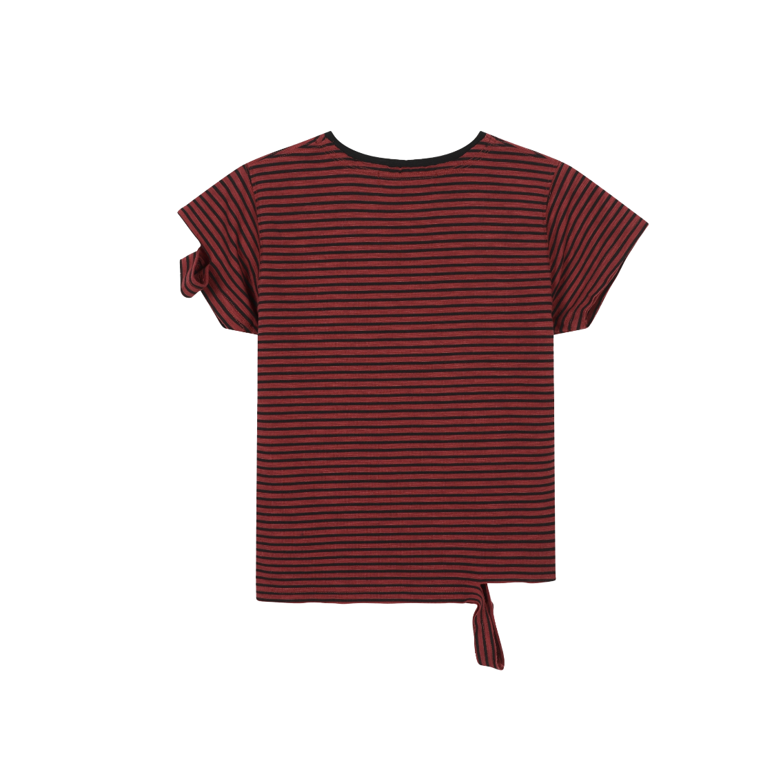 VAK252SS005 Vacant Archive Ovan Dameged Stripe T-Shirt Red - #2