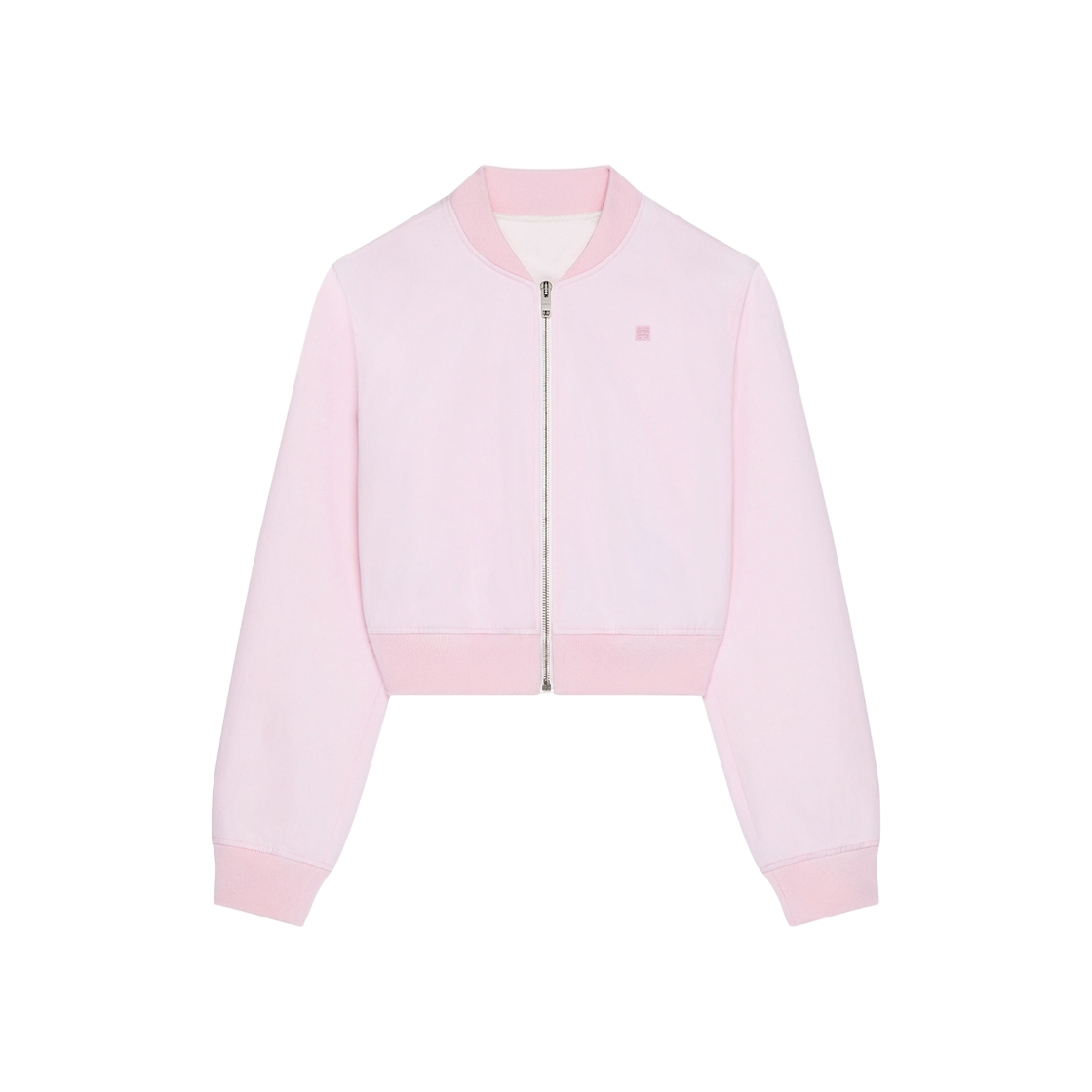 (W) 지방시 슬림핏 코튼 지방시 메달리온 봄버 베이비 핑크((W) Givenchy Slim Fit Bomber in Cotton with Givenchy Medallion Baby Pink)