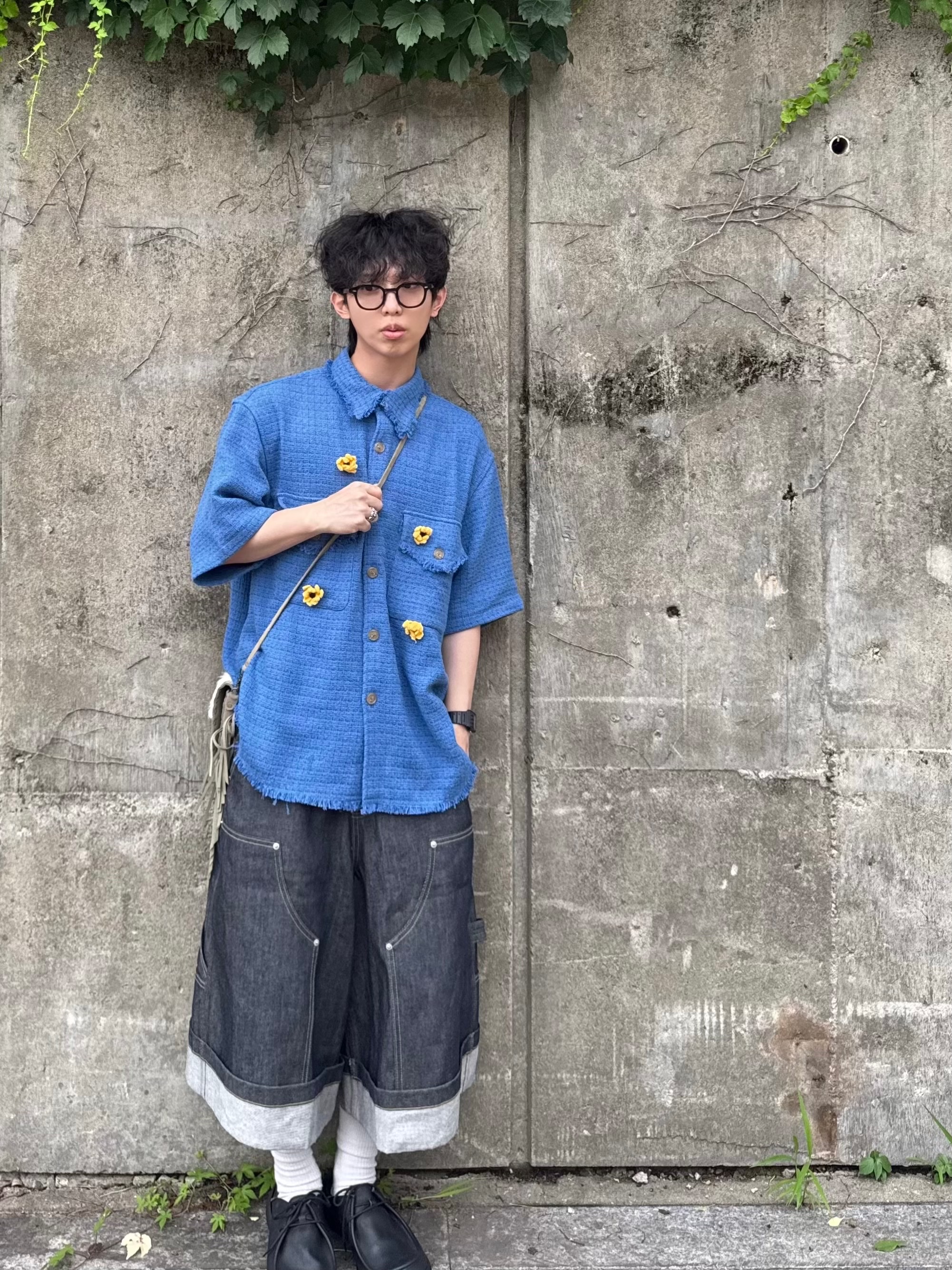 GRAILZ x KOIN SEOUL Carpenter Bermuda Denim Pants Indigo 착용 스타일 - 6