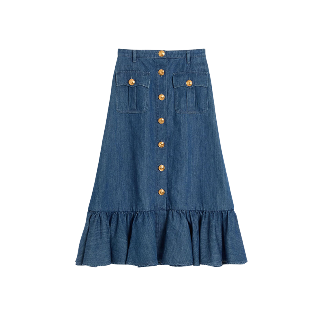 DD18L94C558 (W) Valentino Lightweight Denim Skirt Denim