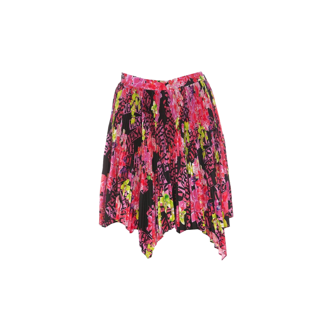 1008742-1A06392-5B100 (W) Versace Orchid Logo Pleated Skirt Pink