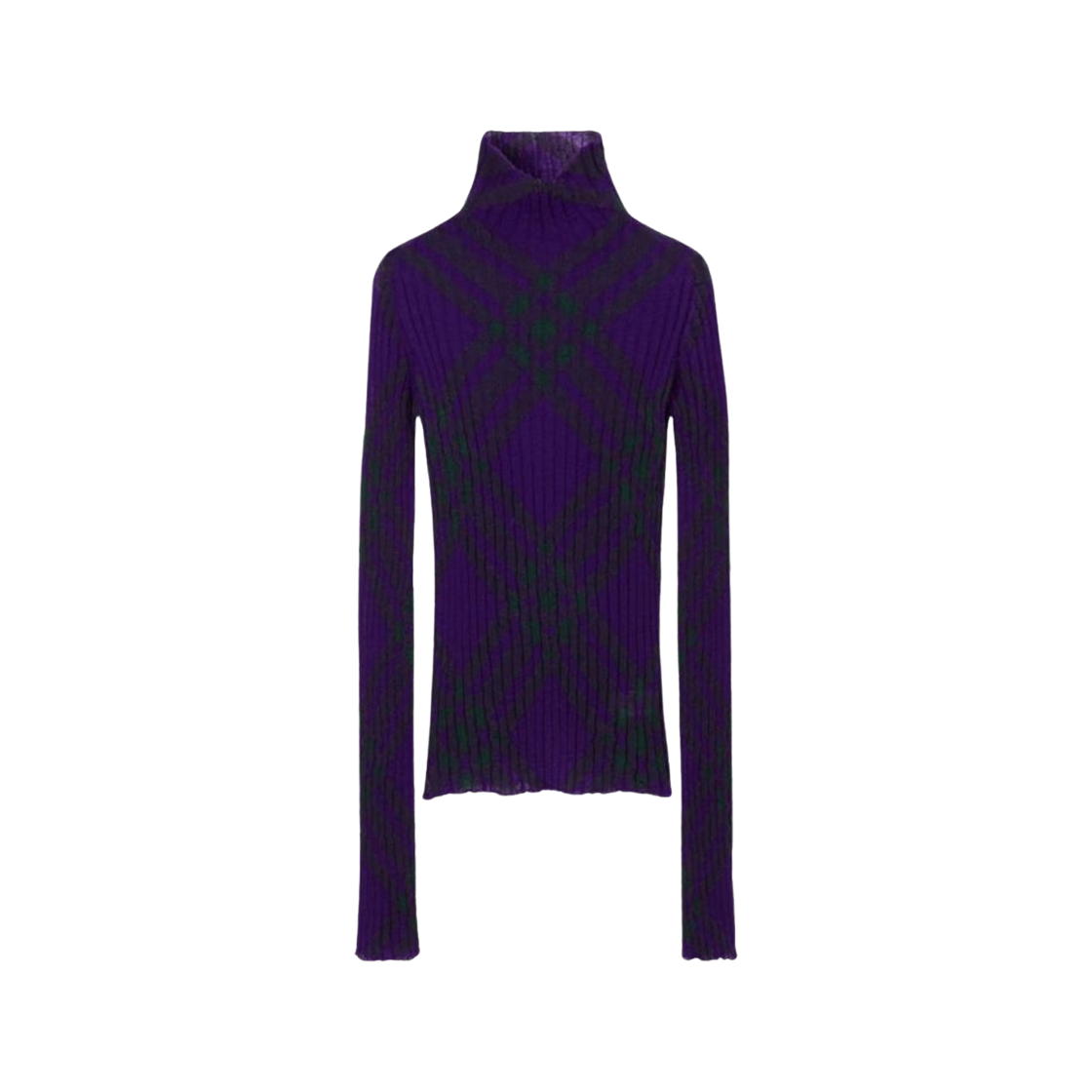 8076507 (W) Burberry Check Mohair Blend Sweater Royal