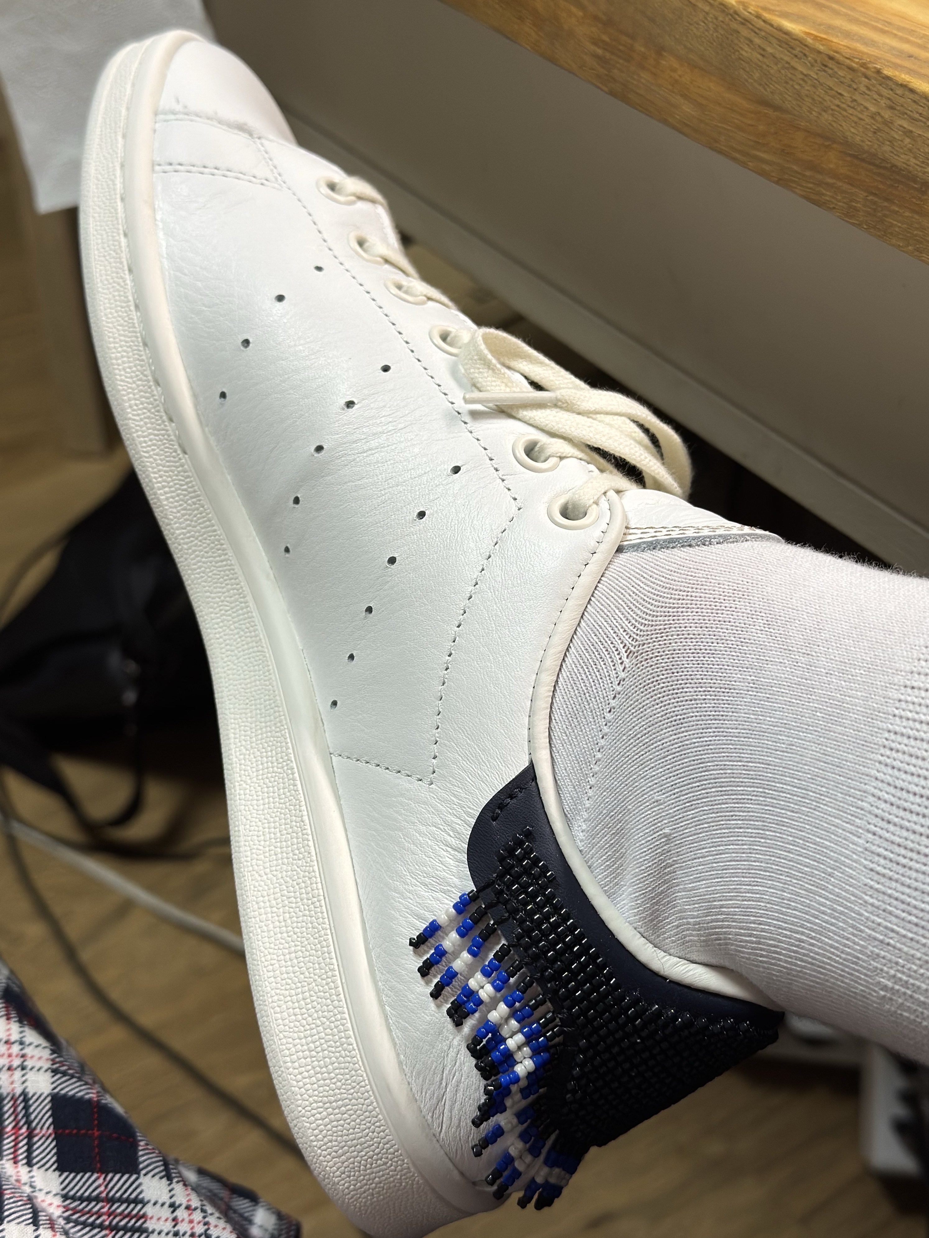 Adidas x Clot Stan Smith Cloud White Night Navy 착용 스타일 - 7