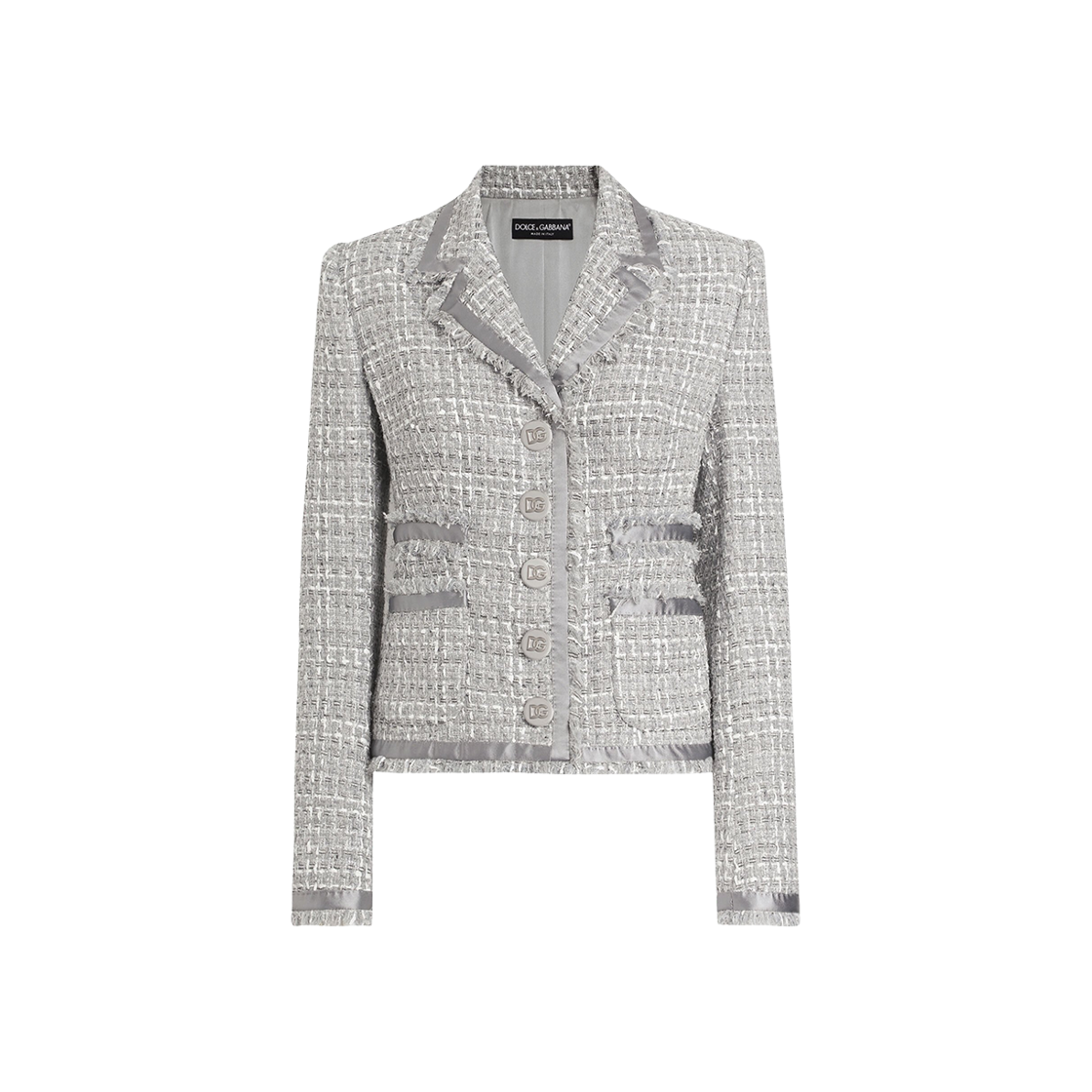 F27DITFQOABS8100 (W) Dolce & Gabbana Single Breasted Lame Boucle Short Jacket Multicolor