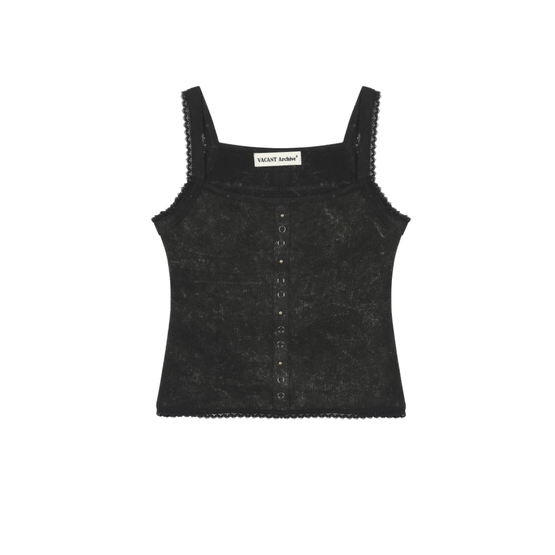 VAK252NS001 Vacant Archive Derby Hotpix Sleeveless Top Black